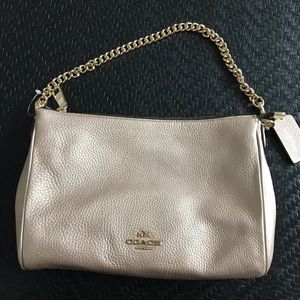 Gold leather coach purse